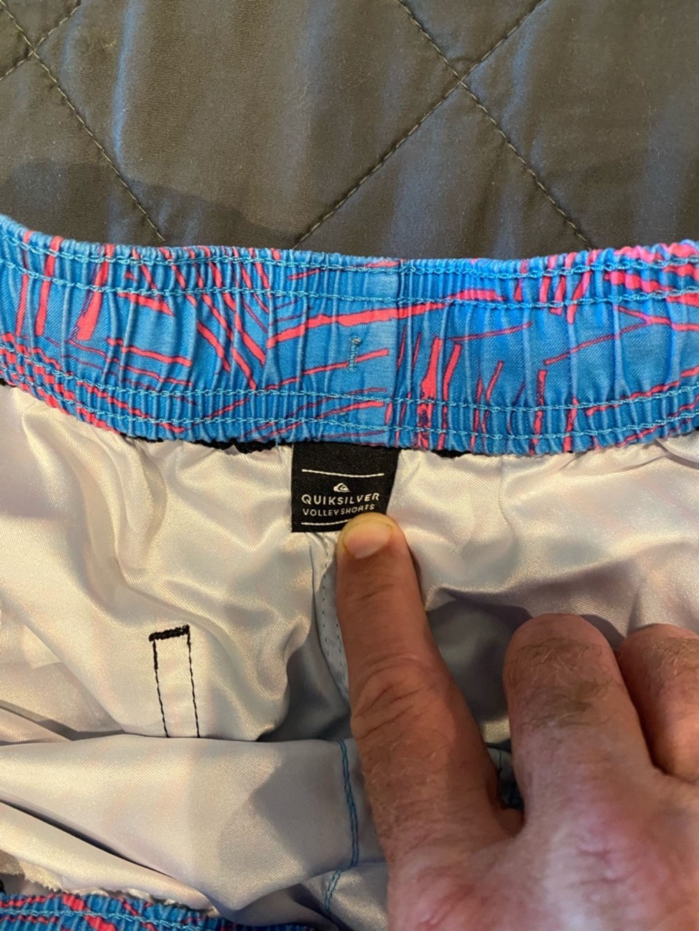 Quiksilver Blue & Coral Patterned Shorts - Picture 3 of 6